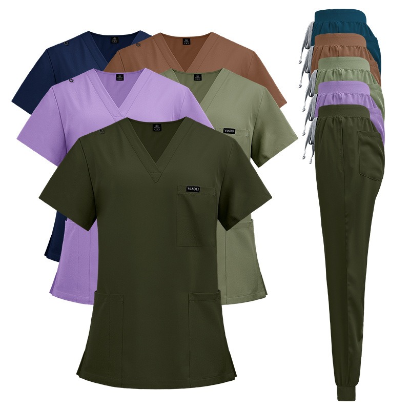 Medical Lab Gown - Unisex short sleeved surgical scrub set,