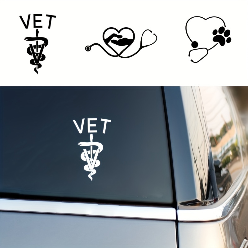 Medical Lab Logo - Veterinary Shop Vinyl Wall Sticker Stethoscope