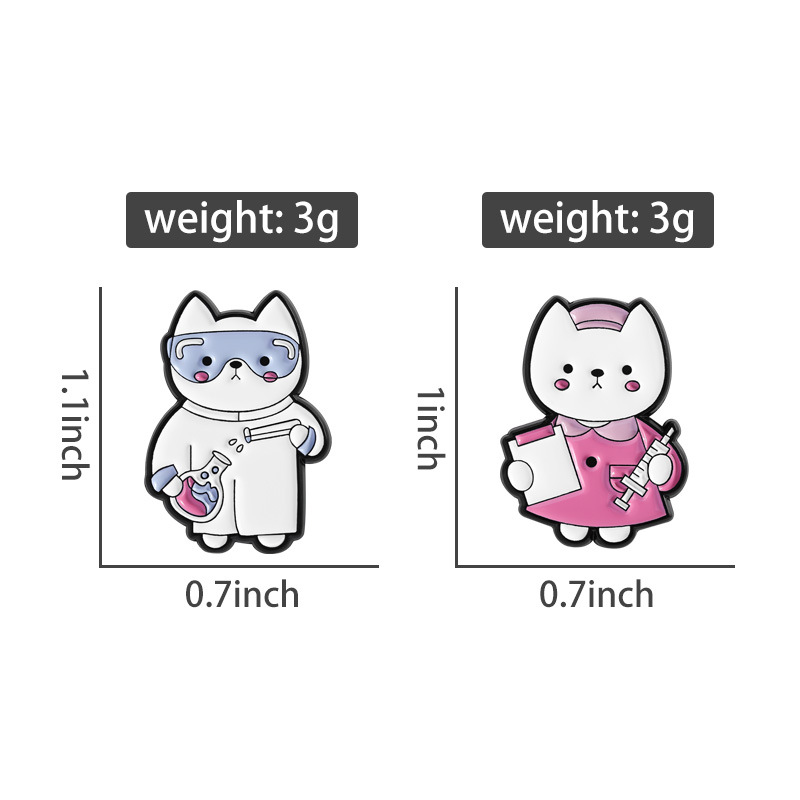 2pcs Cute Cartoon Medical Cat  - Medical Lab Logo 评论和价格