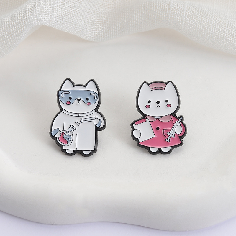 2pcs Cute Cartoon Medical Cat  - Medical Lab Logo 评论和价格
