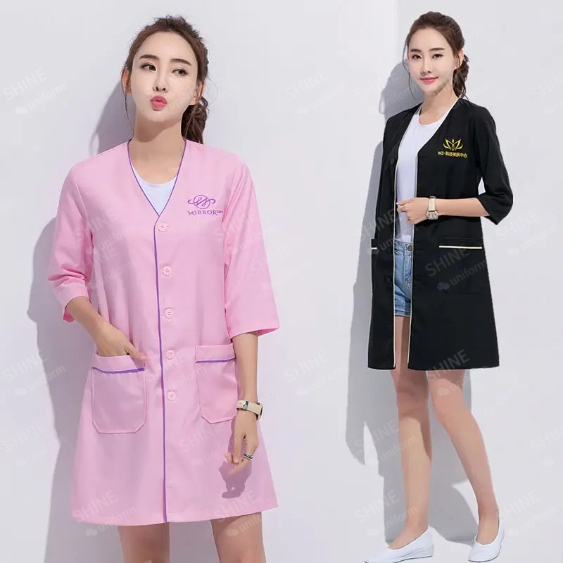 beauty uniform beautician Cust - Medical Lab Logo 评论和价格
